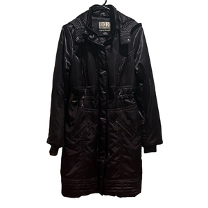 Black Quilted Trench Coat Medium